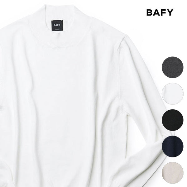 BAFY バフィー ニット コットン モックネック ハイネック ハイゲージ