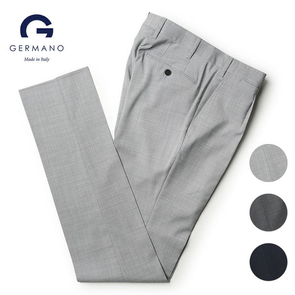 【裾直し100円】GERMANO ジェルマーノ パンツ スラックス サマーウール トロピカルウール ワンプリーツ スリム