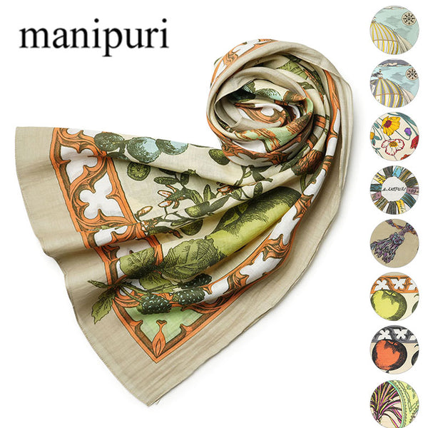 MANIPURI マニプリ ストール スカーフ コットン シルク 120cm×120cm