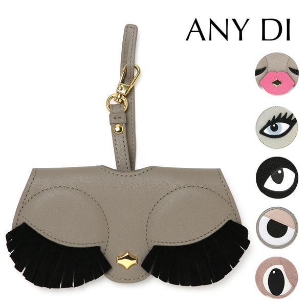 ANY DI メガネケース サングラスカバー ストラップ レザー 本革 デコラティブ