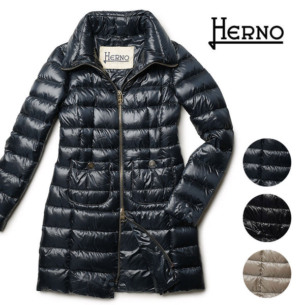 HERNO ヘルノ レディース ダウンコート ロールネック スタンドカラー 軽量