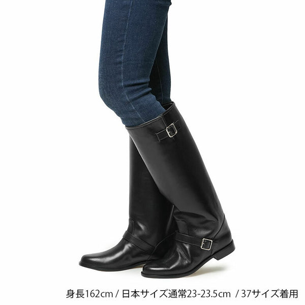 【国内正規品】NEBULONIE ネブローニ ブーツ ロングブーツ ジョッキーブーツ バックル ベルト 6731