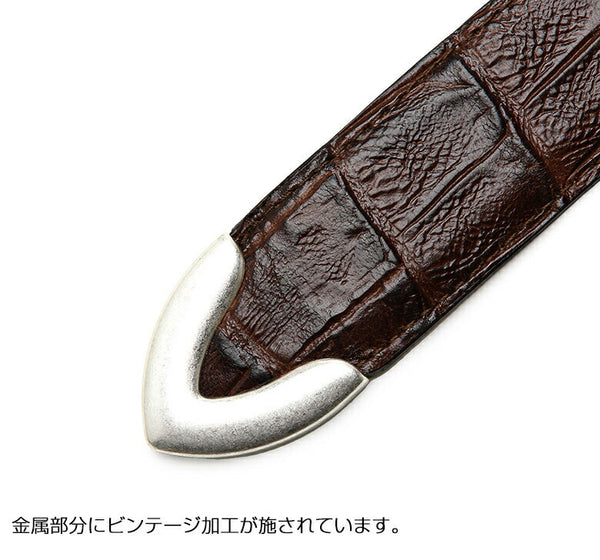 Saddler's サドラーズ クロコ調型押し レザー ベルト 3cm 牛革 本革