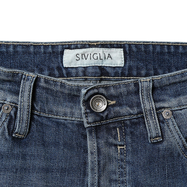 【裾直し100円】SIVIGLIA シヴィリア デニム ブラスト加工 パンツ ジーンズ ストレッチ テーパード