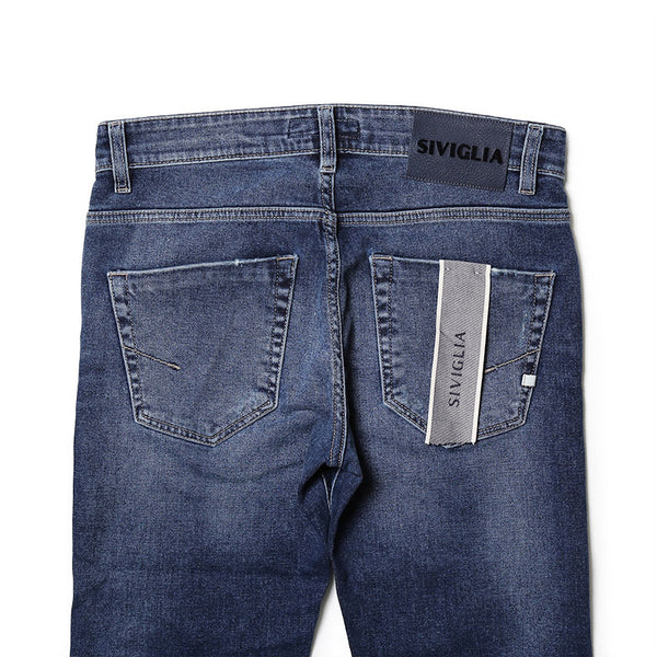 【裾直し100円】SIVIGLIA シヴィリア デニム ダメージ加工 ブラスト加工 パンツ ジーンズ ストレッチ