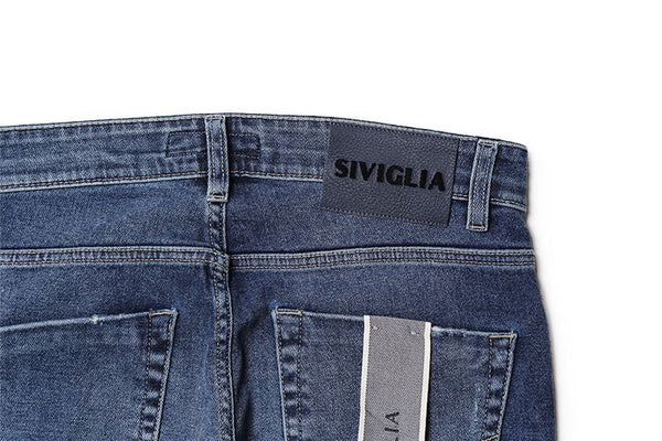 【裾直し100円】SIVIGLIA シヴィリア デニム ダメージ加工 ブラスト加工 パンツ ジーンズ ストレッチ
