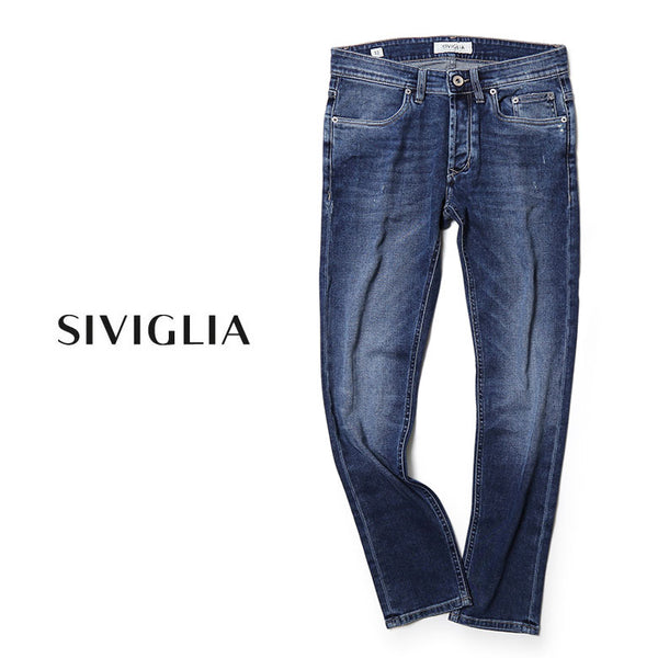 【裾直し100円】SIVIGLIA シヴィリア デニム ダメージ加工 ブラスト加工 パンツ ジーンズ ストレッチ