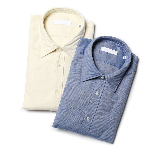 UNROLE アンロール シャツ フランネルシャツ コットン ネルシャツ ソリッド メンズ