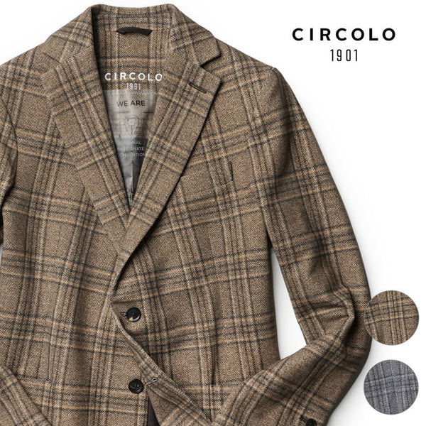 CIRCOLO1901 チルコロ ジャケット ジャージージャケット チェック 2024AW 秋冬 ウィンドウペーン