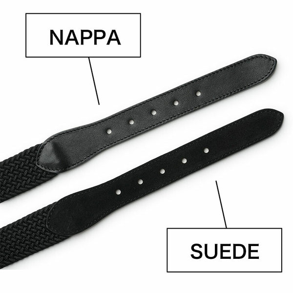 Saddler's サドラーズ ベルト レザー メッシュ エラスティック カーフレザー スエード