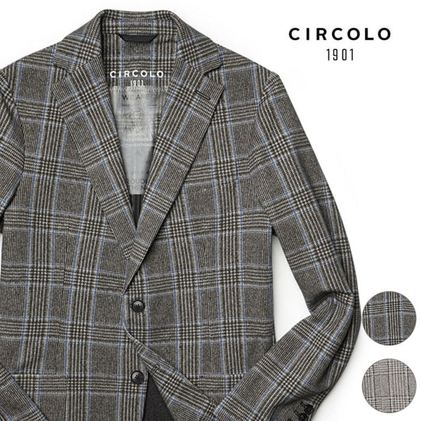 CIRCOLO1901 チルコロ ジャケット チェック ジャージージャケット 秋冬 グレンプレイド