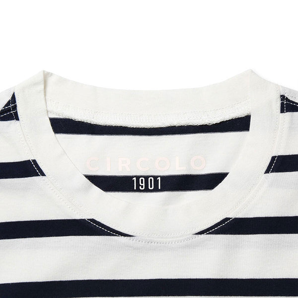 CIRCOLO1901 チルコロ Tシャツ ボーダー クルーネック 春夏 ストライプ コットン100%