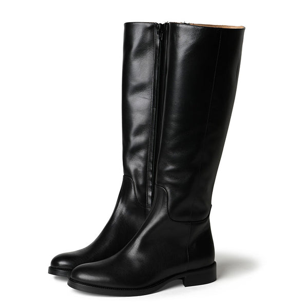 FABIO RUSCONI ブーツ ロングブーツ サイドジップ ヒール3cm フラット I-1376-GUALDO
