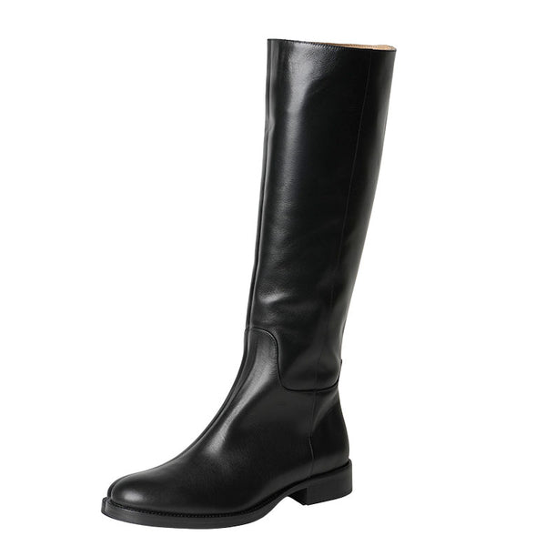 FABIO RUSCONI ブーツ ロングブーツ サイドジップ ヒール3cm フラット I-1376-GUALDO