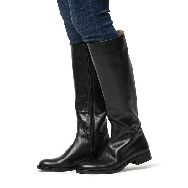 FABIO RUSCONI ブーツ ロングブーツ サイドジップ ヒール3cm フラット I-1376-GUALDO