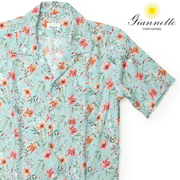 ジャンネット シャツ 半袖 オープンカラー 春夏 Giannetto MARACAIBO