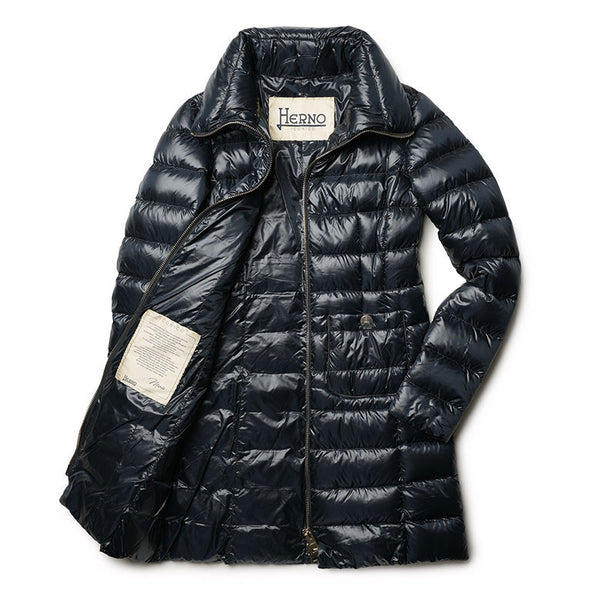 HERNO ヘルノ レディース ダウンコート ロールネック スタンドカラー 軽量