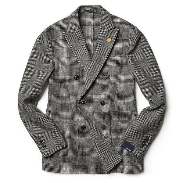 LARDINI ラルディーニ ジャケット ダブル グレンチェック チェック ダブルブレスト ツイード グレンプレイド イタリア製 メンズ