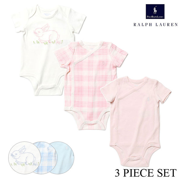 POLO RALPH LAUREN ラルフローレン ロンパース 半袖脚なし 3点セット 【返品送料無料】