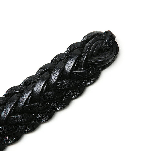 Saddler's メッシュ ベルト 3cm 手編み ハンドメイド 本革 牛革レザー シンプル バックル メンズ ブラック ブラウン