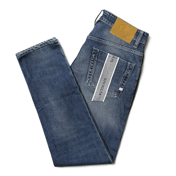【裾直し100円】SIVIGLIA シヴィリア デニム ブラスト加工 パンツ ジーンズ ストレッチ テーパード